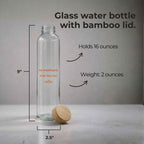 Dirobi Dirobi Glass Water Bottle with Bamboo Lid (16 oz)
