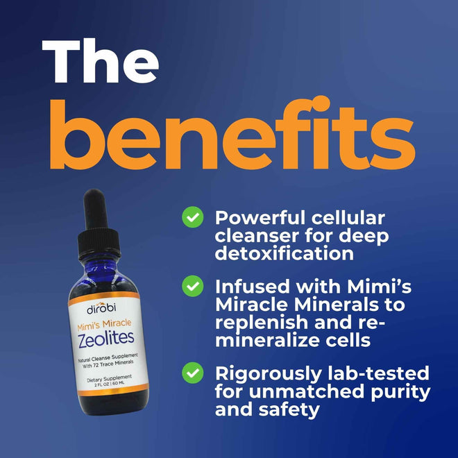 Dirobi Detox and Mineral Supplement Mimi's Miracle Zeolites — Clinoptilolite Detox Drops