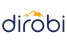 Dirobi logo — navy wordmark with orange mountain