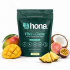 Hona Fiber + Greens powder, 30-serving pouch, sold by Dirobi